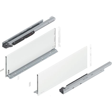 Blum Legrabox pure H F Schubladenschienen Set 1 Paar, 70kg 650mm Tip On Vollauszug, seidenweiß (1/5)