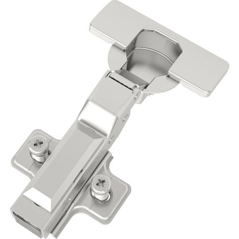 1 Stück SOTECH-SMOOTH Topfband T52 / 105° Mittelanschlag (halb aufliegend) mit Dämpfer und Kreuzplatte inkl. Abdeckkappen.