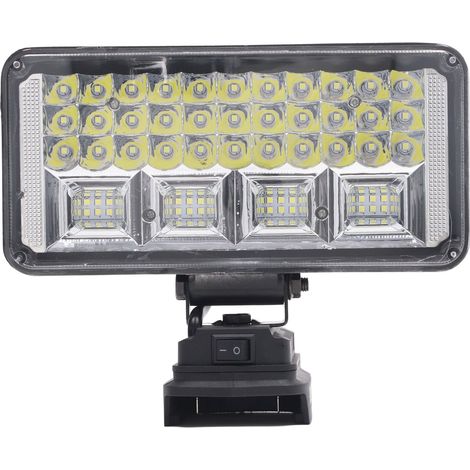 Faro da lavoro a LED da 6000 lm – batteria al litio – portatile e senza fili – corpo in lega di alluminio – compatibile con BL1430 14,4-18 V