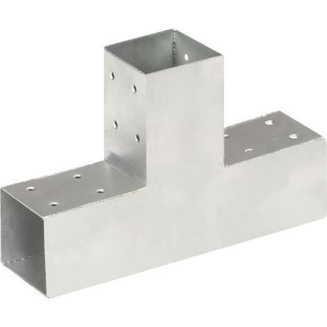 Connecteurs de poteau 4 pcs Forme en T Métal galvanisé 71x71 mm (1/5)