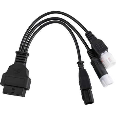 Câble adaptateur OBD pour motos Honda/Yamaha (câble adaptateur pour scanner de diagnostic 3+4+6 broches vers OBD2/16 broches) (1/5)