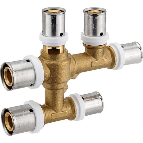 Pressfitting-T-Stück 20 x 2,0 - 16 x 2,0 - 16 x 2,0 mm für MV-Rohr (kreuzungsfreie Verbindung)
