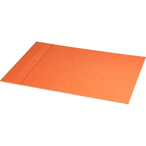 Sous-Main Rigide Tangerine 60 x 40 cm Piqûres Sellier Orange Extérieur Simili Cuir Organisation de Bureau