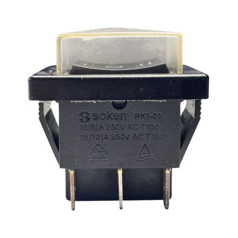 SOKEN Wippschalter 250V 16A 6Pin Schalter mit Abdeckung (1/4)