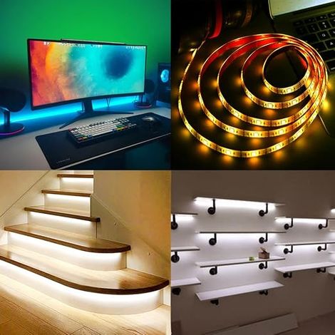 Ruban LED USB, Bande Lumineuse Télécommandée, pour Léclairage à La Maison, Décoration de Fête (1/4)