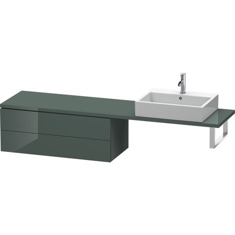 Duravit Meuble sous-lavabo L-Cube pour console, largeur 1020mm, profondeur 477mm, 2 tiroirs, Coloris: Laque Dolomiti Grey brillante - LC582903838 (1/4)