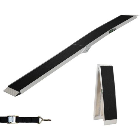 TRUTZHOLM 1 x Auffahrrampe klappbar 228 cm 340 kg Traglast Alu Anti Rutsch E-Bike Fahrradrampe Motorradrampe (1/5)