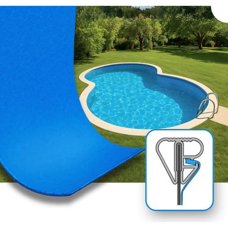 Liner a sacco per piscina a forma di otto 625x360x120 Blu 0,8 mm
