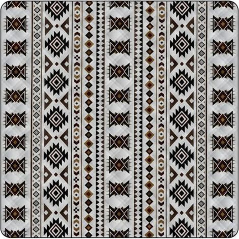 Washable Tent Mat, Groundsheet, Tent Tarp, Picnic Cover with Moisture Barrier and Aluminum Layer, Foldable and Portable, Ethnic Khaki, 200 x 270 cm (1/5)