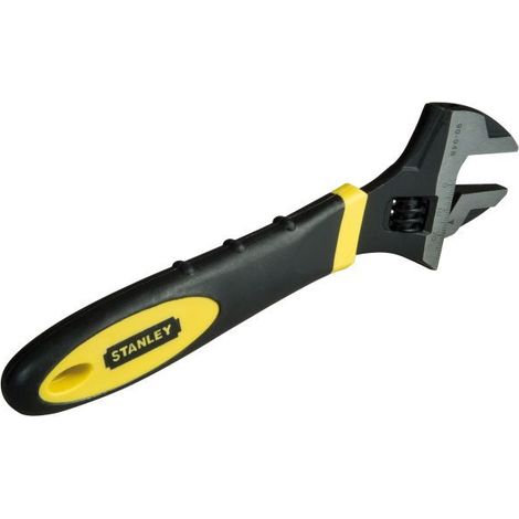 Stanley – Clé à molette bi-matière 250 mm – Mâchoires ajustables pour boulons jusqu'à 30 mm – Poignée ergonomique antidérapante – 90949