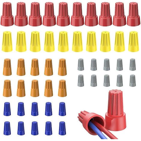 Lot de 50 connecteurs de fils électriques à vis pour câbles de calibre 10-22 AWG (A) (1/5)