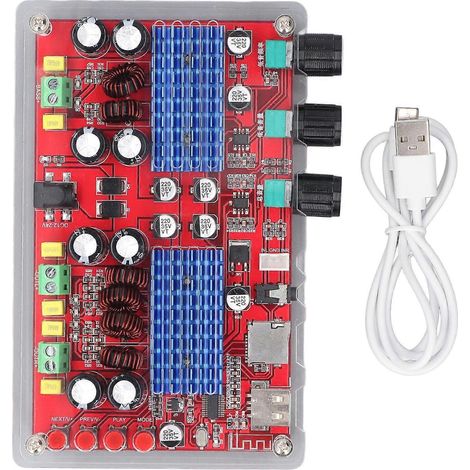 Carte d'amplification pour caisson de basses 60 W + 60 W + 100 W, 2.1 canaux, puce TPA3116, Bluetooth, entrée AUX, alimentation DC 12-24 V, XH-M560 Bass (1/4)