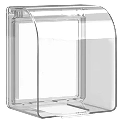 Cache Prise Etanche Electrique Murale, Boîtier de Prise Étanche, Couvercle de Prise de Courant en Utilisation Étanche, Electrique de Courant Etanche, Accessoire Cuisine Transparent (12x11x8cm) (1/5)