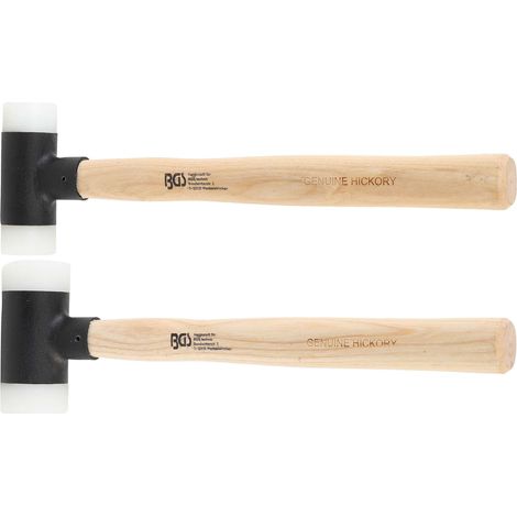BGS Jeu de maillets de menuisier à rebondissement contrôlé, manche hickory, Ø 30 / 45 mm 300 / 550 g 2 pièces - 1859