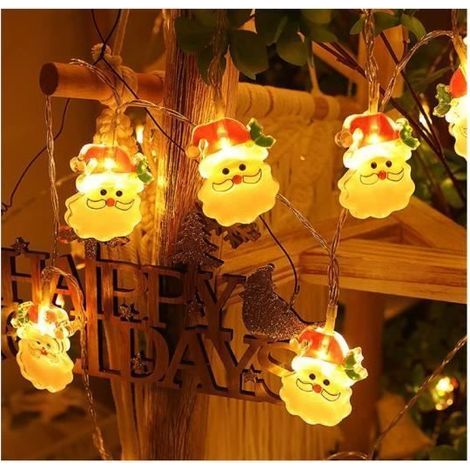 Christmas Santa LED string lights with 20 LEDs and 3M length, perfect for decorating homes, gardens, or bedrooms.