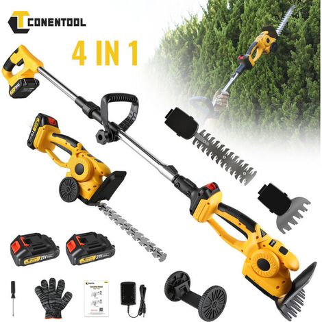 Taille-haie électrique sans fil 4-en-1 – 20 000 tr/min, lame 9 pouces, coupe-buissons et tondeuse 21V, compatible batterie Makita 18V (1/5)