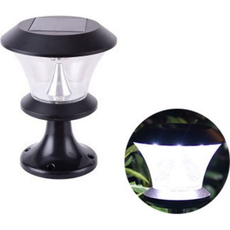 8 LED Yard Villa Paysage Décoratif Post Light Outdoor Round Solaire Pilier Lampe Jardin Porte Murale Lampadaire Extérieur Pelouse (1/4)