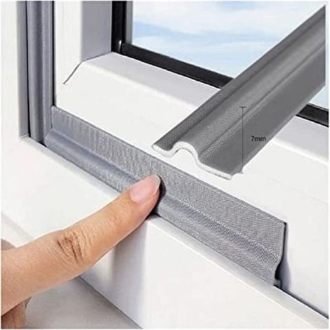 Coupe-froid auto-adhésif de 80 pouces, boudin de porte avec joint inférieur en mousse artificielle coupe-vent, coupe-froid anti-poussière (gris) (1/4)