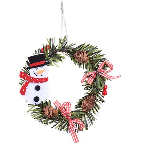 Guirlande De Noël - Pendeloque En Bois Pour Porte Fenêtre Arbre De Noël Cheminée - 15 x 15 cm - 1 Pièce (1/4)