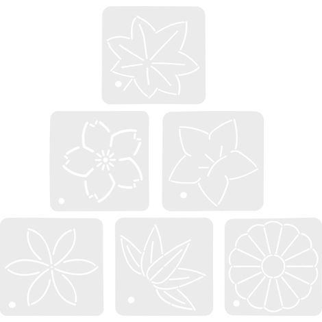 6 Pièces Gabarits de Broderie Matelassage en Pp Réutilisables Motif Fleur pour Couture Diy, Outil Robuste et Pratique pour Patchwork et Quilting (1/5)