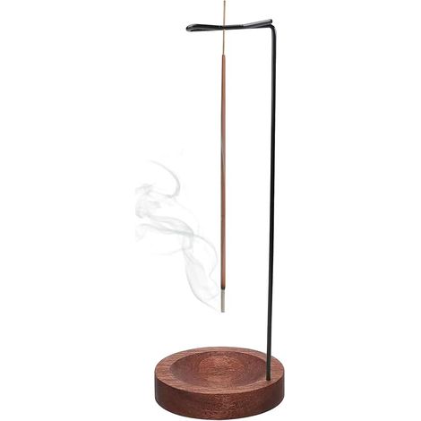 Porte-encens en bois - Support rond pour bâtons d'encens - Pour la décoration de la maison, du bureau, du yoga, de la méditation, du spa (1/5)
