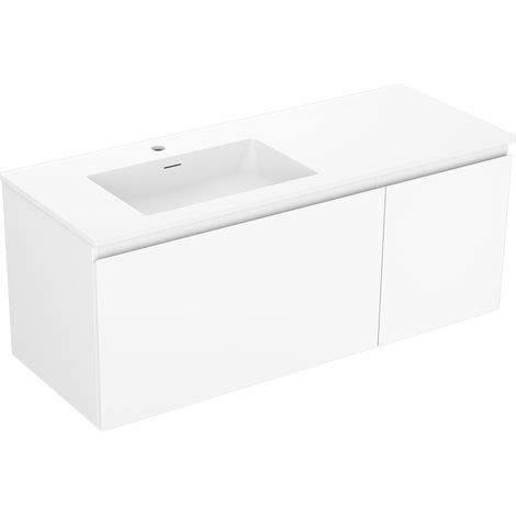 Mexen Orio armoire de salle de bain 120 cm avec lavabo Otis gauche, 1S, 1D, blanc mat - 91A13-12047-3-BBFF01-W18L01 (1/5)