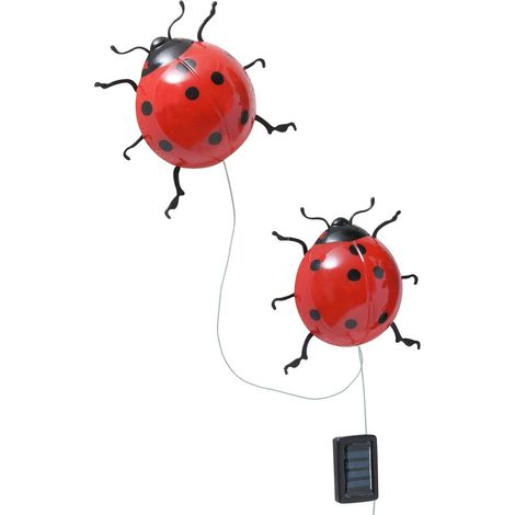 Solarleuchten für den Garten, LED-Marienkäfer, 2 Stück, 20 cm (1/5)