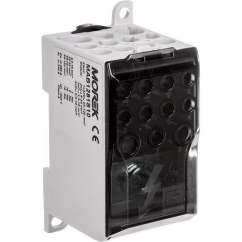 Bloque de distribución - distribución OJL280A negro entrada: 1xAl/Cu 35-120 salida: 2x6-35mm2/5x2.5-16mm2/4x2.5-10mm2 1000V MAB1281S10