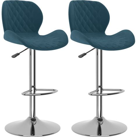 Maison Exclusive - Barhocker 2 Stk. Blau Samt