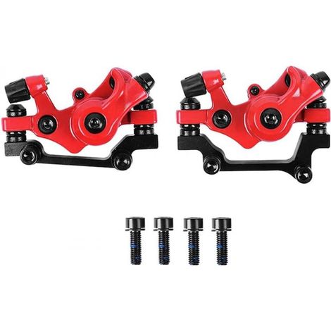 Ensemble de 2 étriers de frein,alliage d'aluminium,disque 160mm et 140mm,VTT,vélo de route,rouge (1/5)