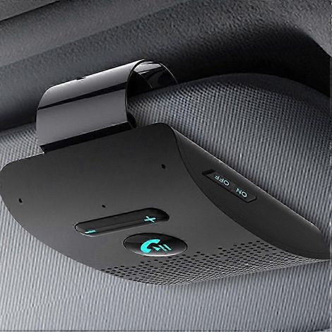 Kit mains libres Bluetooth 5.0 pour voiture, récepteur audio sans fil à clipser sur le pare-soleil, haut-parleur, lecteur de musique, double microphone (1/4)