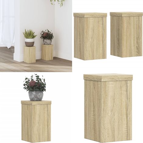 vidaXL Pflanzenständer 2 Stk. Sonoma-Eiche 10x10x18 cm Holzwerkstoff (1/5)