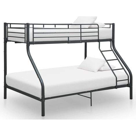 Lit superposé métal laqué noir Jazz 90 et 140cm (1/5)