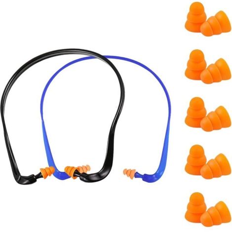 [JAMAIS UTILISÉ]2er-Pack Over-Ear-Gehörschutz mit 5 Paar Ersatz-Ohrstöpseln, 14 x 14 x 1,4 cm Over-Ear-Gehörschutz, Lärmreduzierender Gehörschutz (SNR 25 dB), druckfrei