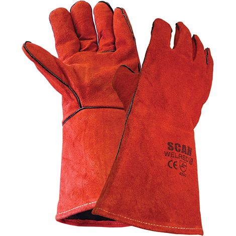Scan 6201 Welder's Gauntlets - Large Size 9 SCAGLOWELRED (1/3)
