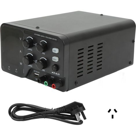 Alimentation DC Régulée 60V 5A Réglable, Afficheur LED 4 Chiffres, Convertisseur Tension 110-220V avec Prise AU, Source de Courant Stabilisée (1/5)