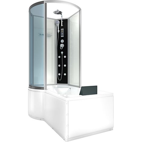 Kombination Badewanne Dusche K50-R01 Duschtempel 100x170 cm (1/5)