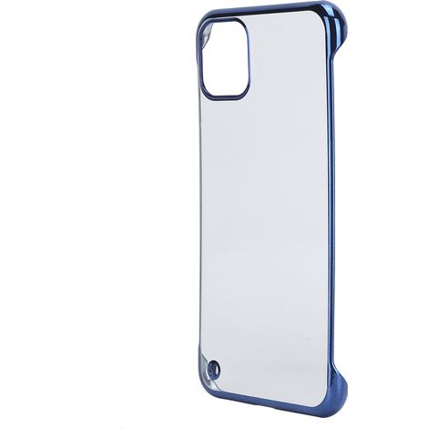 Coque rigide en polycarbonate électroplaqué pour iPhone 11 Pro Max, transparente avec demi-bordure (1/5)