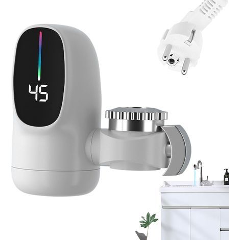 Robinet d'Eau Chaude Instantanée Robinet à Eau Chaude Instantané avec Affichage LED de Température Accessoire de Électrique 3000W pour Hôtel, Maison, Camping-car, Salle de Bain (1/5)