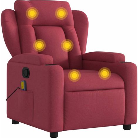 Maison Exclusive - Massagesessel Weinrot Stoff