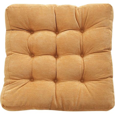 Coussin de chaise en velours côtelé solide en mousse à mémoire de forme pour salle à manger, cuisine, intérieur (40 x 40 cm) (1/5)