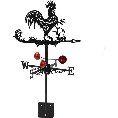 Rooster Weathervane, Retro Metal Weathervane, 13 x 22 Inch Cast Iron Weathervane, Outdoor Garden Weathervane, Rooster Weathervane, Metal Weathervane, Wind Measuring Tool, Garden/Roof/Yard Decoration (1/5)