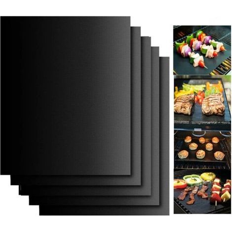 5Pcs BBQ BBQ Mat BBQ Outdoor Cooking Mat Non-Stick Reusable Baking Board 40 30cm for Party PTFE BBQ Mat Tool Accessories