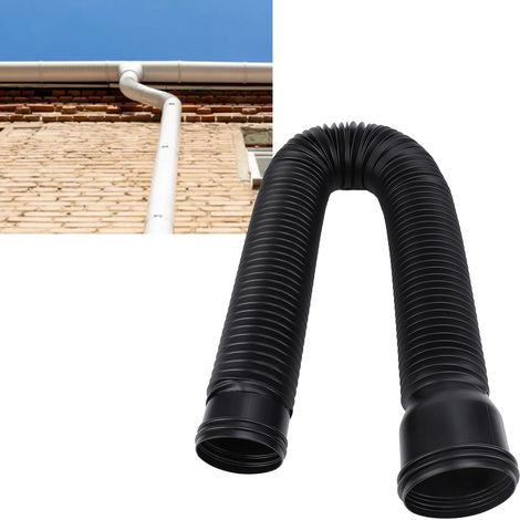 Filiyano-Rallonge de descente de gouttière flexible en PE pour villas extérieures - Solution de drainage des eaux pluviales ronde et noire (1/5)