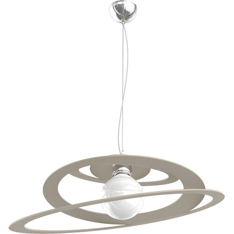 Sospensione Industrial-Minimal Bungee Metallo Sabbia 1 Luce E27 D50Cm