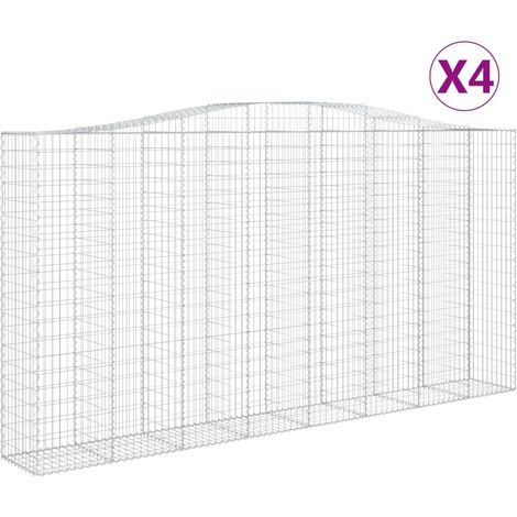 Maison Exclusive - Cestas de gaviones 4 uds forma de arco hierro