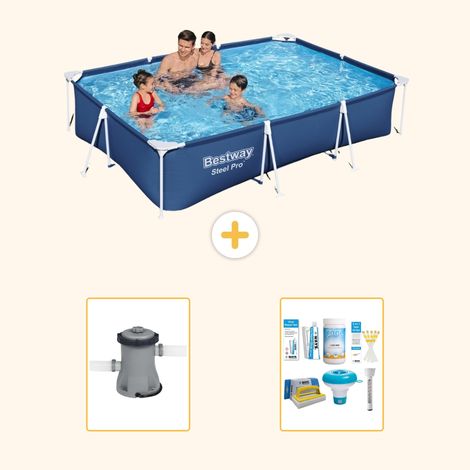Bestway Bestway Steel Pro Rectangulaire - 300x201x66 cm - 3-pièces  S22302 (1/3)