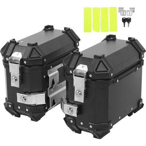 Boîte Latérale de Moto en Alliage en Alliage en Aluminium Robuste 18L, Verrouillage de la Preuve de Vol, Autocollant Réfléchissant, pour Un Espace de Stockage Supplémentaire, Le (1/5)