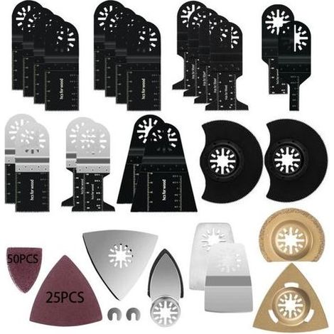 Lame per sega oscillante, set di 105 lame per utensili multifunzione, kit di accessori per lame per sega, utensili oscillanti multifunzione universali (1/5)