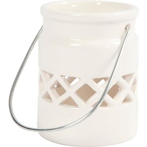 Lanterne - MARQUE - 8 cm - Porcelaine émaillée - Suspension en métal - Design contemporain